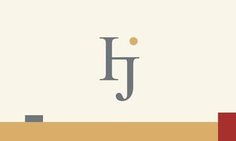 alfabet letters initialen monogram logo hj, jh, h en j vector