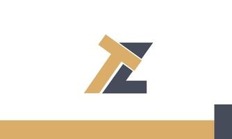 alfabet letters initialen monogram logo tz, zt, t en z vector