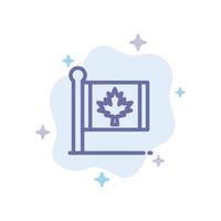 vlag herfst Canada blad esdoorn- blauw icoon Aan abstract wolk achtergrond vector