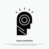 idee licht Mens hoed solide glyph icoon vector