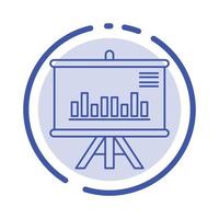 presentatie project diagram bedrijf blauw stippel lijn lijn icoon vector