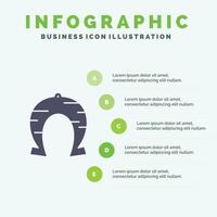 festival fortuin hoefijzer geluk Patrick solide icoon infographics 5 stappen presentatie achtergrond vector