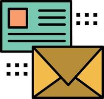 mailing gesprek e-mails lijst mail vlak kleur icoon vector icoon banier sjabloon