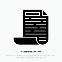 het dossier ontwerp document solide glyph icoon vector