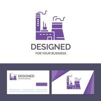 creatief bedrijf kaart en logo sjabloon gebouw bouw fabriek industrie vector illustratie