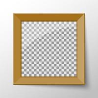 realistische lege fotolijst met houten rand vector