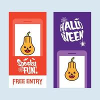 gelukkig halloween uitnodiging ontwerp met pompoen vector