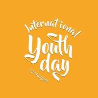 Internationale jeugd dag ontwerp met typografie vector