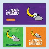 gelukkig halloween uitnodiging ontwerp met maan vector