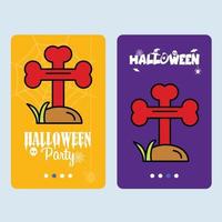 gelukkig halloween uitnodiging ontwerp met graf vector