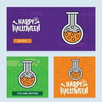gelukkig halloween uitnodiging ontwerp met drinken vector