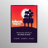 gelukkig halloween zombie partij uitnodiging kaart ontwerp vector