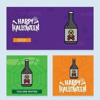 gelukkig halloween uitnodiging ontwerp met vergiftigen vector