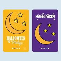 gelukkig halloween uitnodiging ontwerp met maan vector