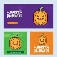 gelukkig halloween uitnodiging ontwerp met pompoen vector