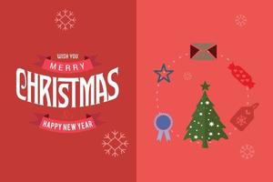 vrolijk Kerstmis kaart met elegent ontwerp en typografie vector