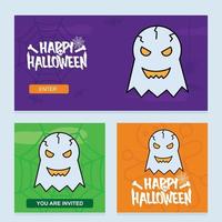 gelukkig halloween uitnodiging ontwerp met geest vector