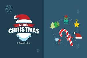 vrolijk Kerstmis kaart met elegent ontwerp en typografie vector