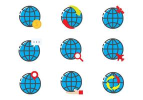 Globus Lineair Pictogram vector