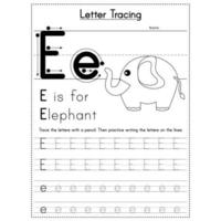 dieren alfabet brief traceren werkboek vector