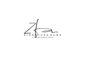 eerste zf brief handtekening logo sjabloon elegant ontwerp logo teken symbool sjabloon vector icoon