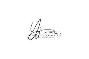 eerste yj brief handtekening logo sjabloon elegant ontwerp logo teken symbool sjabloon vector icoon