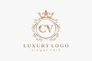 eerste CV brief Koninklijk luxe logo sjabloon in vector kunst voor restaurant, royalty, boetiek, cafe, hotel, heraldisch, sieraden, mode en andere vector illustratie.