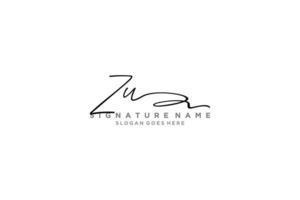 eerste zu brief handtekening logo sjabloon elegant ontwerp logo teken symbool sjabloon vector icoon