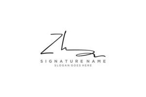 eerste zh brief handtekening logo sjabloon elegant ontwerp logo teken symbool sjabloon vector icoon