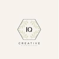 iq eerste brief bloem logo sjabloon vector premie vector kunst