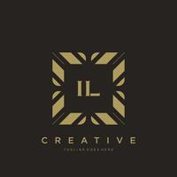 il eerste brief luxe ornament monogram logo sjabloon vector