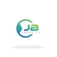 jb eerste brief circulaire lijn logo sjabloon vector met helling kleur mengsel