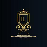 il brief eerste met Koninklijk sjabloon.elegant met kroon logo vector, creatief belettering logo vector illustratie.