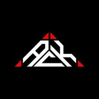 ack brief logo creatief ontwerp met vector grafisch, ack gemakkelijk en modern logo in driehoek vorm geven aan.