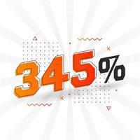 345 korting afzet banier Promotie. 345 procent verkoop promotionele ontwerp. vector