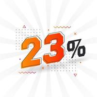 23 korting afzet banier Promotie. 23 procent verkoop promotionele ontwerp. vector