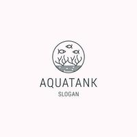 aquarium tank logo vector symbool illustratie ontwerp, natuur biota logo ontwerp