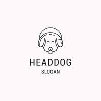 hoofd hond logo sjabloon vector illustratie ontwerp