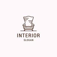 interieur logo icoon vlak ontwerp sjabloon vector