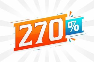 270 korting afzet banier Promotie. 270 procent verkoop promotionele ontwerp. vector