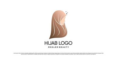 moslim Dames logo ontwerp sjabloon vervelend hijab met modern concept en creatief element vector