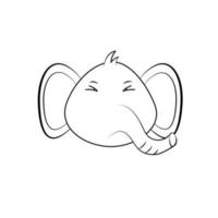 schattige olifant zitten pictogram vectorillustratie. olifant mascotte stripfiguur. dier pictogram concept wit geïsoleerd. platte cartoonstijl geschikt voor webbestemmingspagina, banner, flyer, sticker, kaart vector