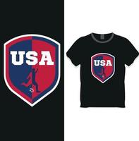 Verenigde Staten van Amerika voetbal t-shirt ontwerp concept vector