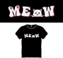 mauw, kat mama, kat, en huisdier minnaar, schattig kat t-shirt ontwerp vector