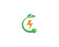 groene energie stekker en eco energie power logo vector ontwerpsjabloon.