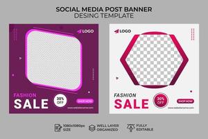 mode verkoop social media post-bannersjabloon vector