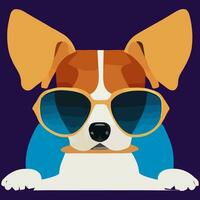 illustratie vector grafisch van brak hond vervelend zonnebril geïsoleerd mooi zo voor icoon, mascotte, afdrukken, ontwerp element of aanpassen uw ontwerp