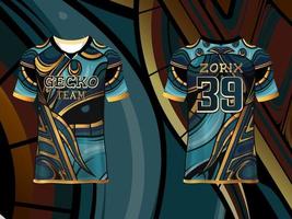 abstract raglan mouw Jersey ontwerp sjabloon voor team uniformen gamen kleding vector