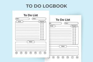 Te doen lijst logboek interieur. werk lijst logboek interieur. Te doen lijst logboek en taak volger. tijd beheer notebook. naar Doen taak logboek. dagelijks werk checklist planner. log boek interieur. vector