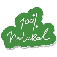 100 natuurlijk groen belettering sticker met brushpen kalligrafie. eco vriendelijk concept voor stickers, spandoeken, kaarten, advertentie. vector ecologie natuur ontwerp.